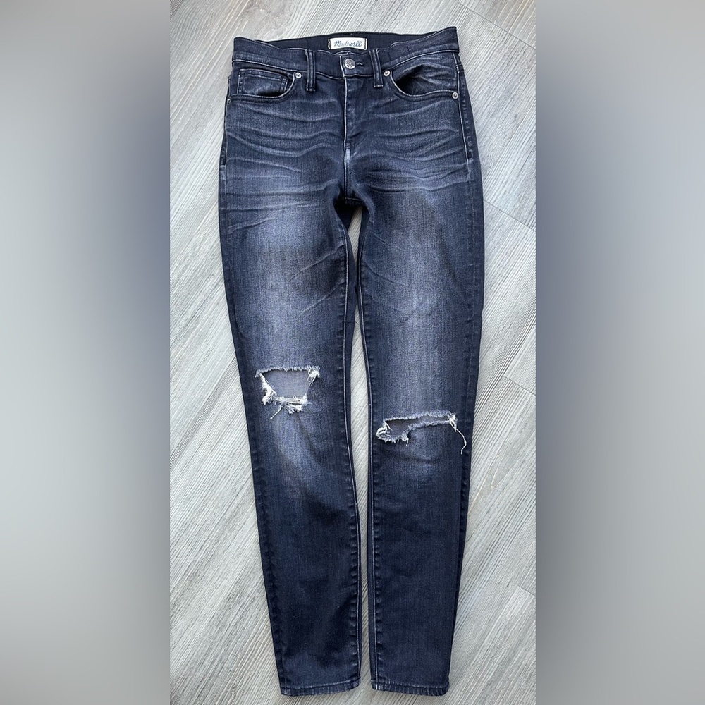 Madewell high riser skinny jeans in dark gray (size 26)